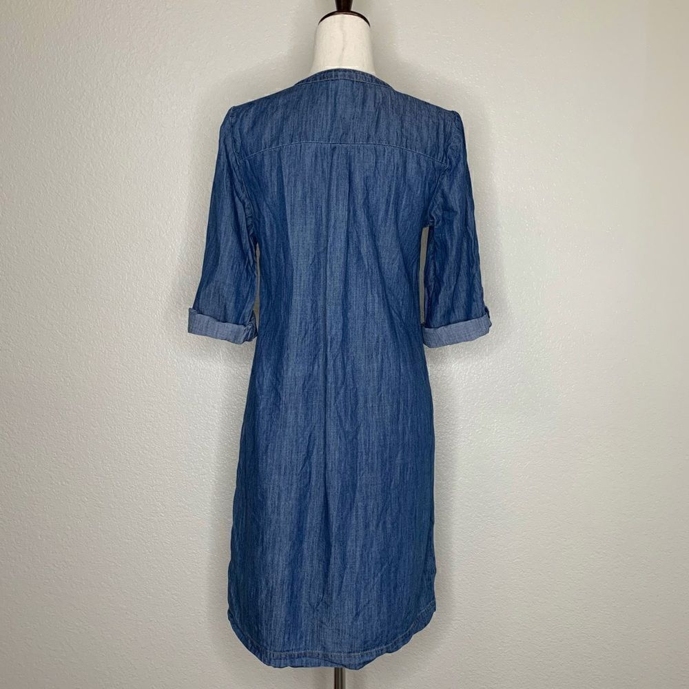 Spense Lyocell Blend Women’s Blue Chambray Shirt Dress - Picture 8 of 13